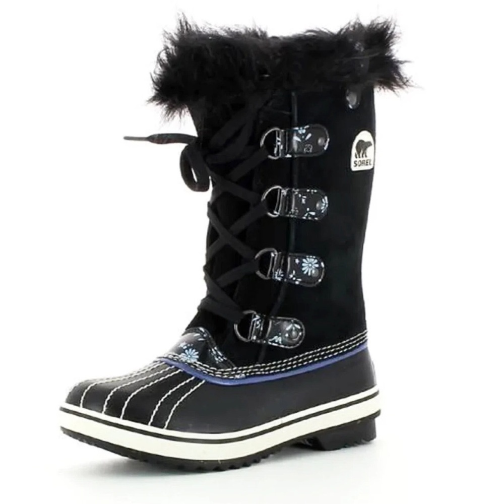 Sorel Joan Of Arctic Waterproof Winter Boots W/Flower Details Big Girls Sz 4